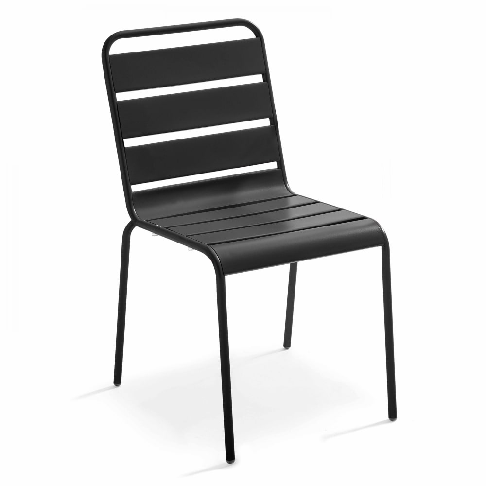Chaise de jardin en métal gris anthracite