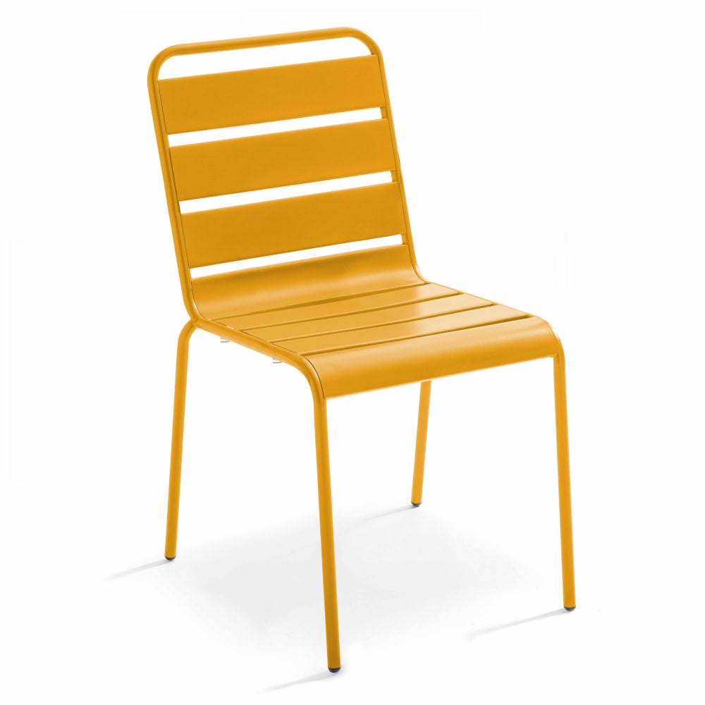 Chaise de jardin en métal jaune