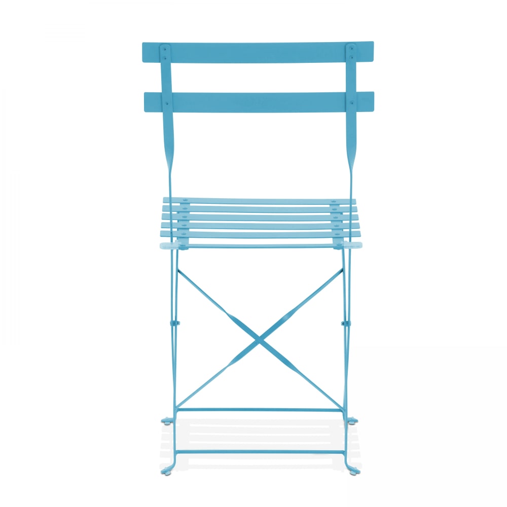 Lot de 2 chaises pliantes en acier bleues