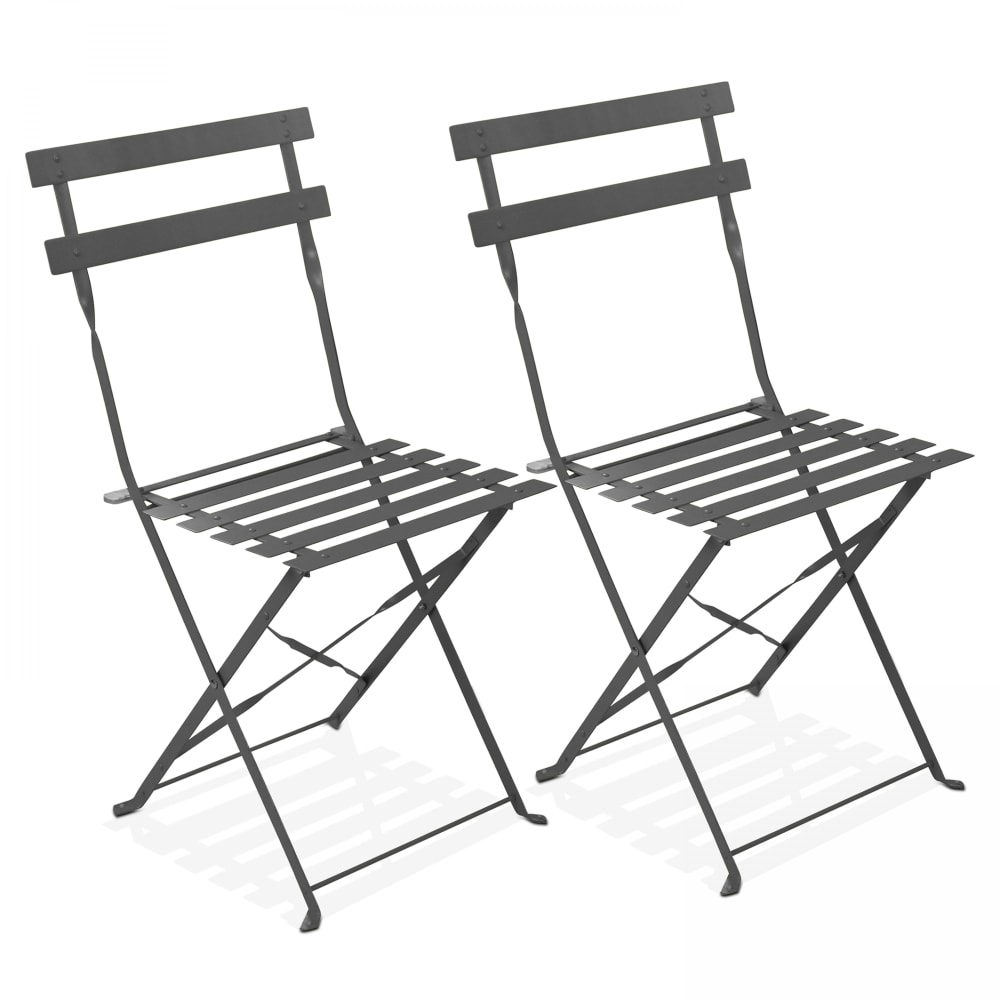 Lot de 2 chaises pliantes - grises