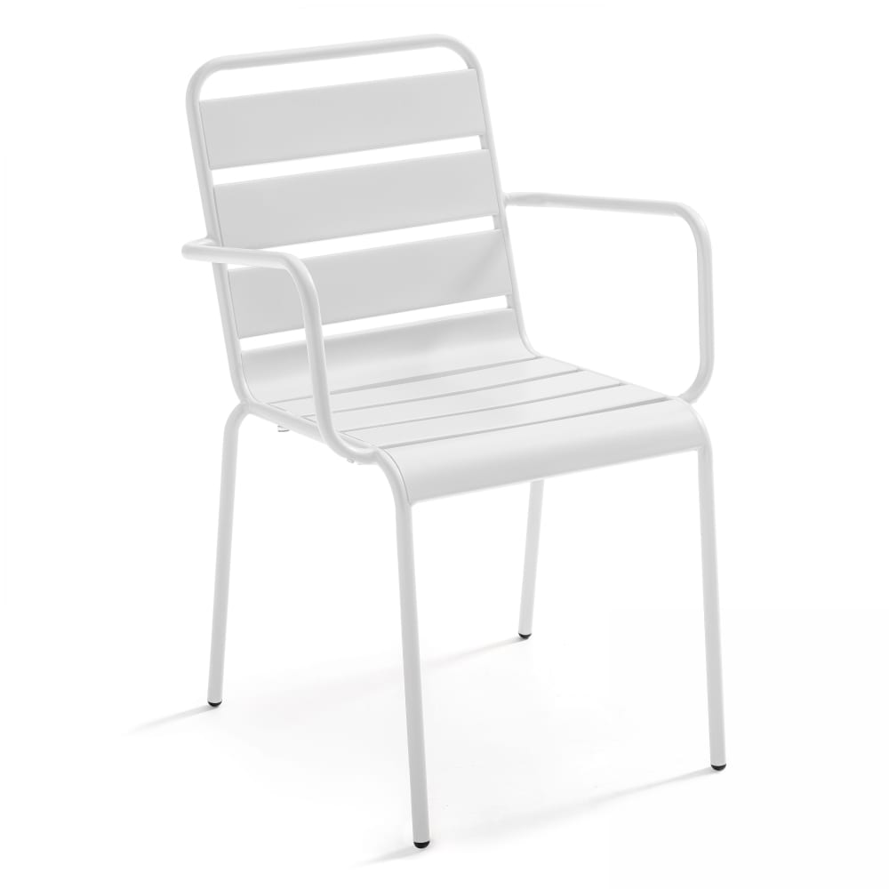 Fauteuil de jardin en métal blanc