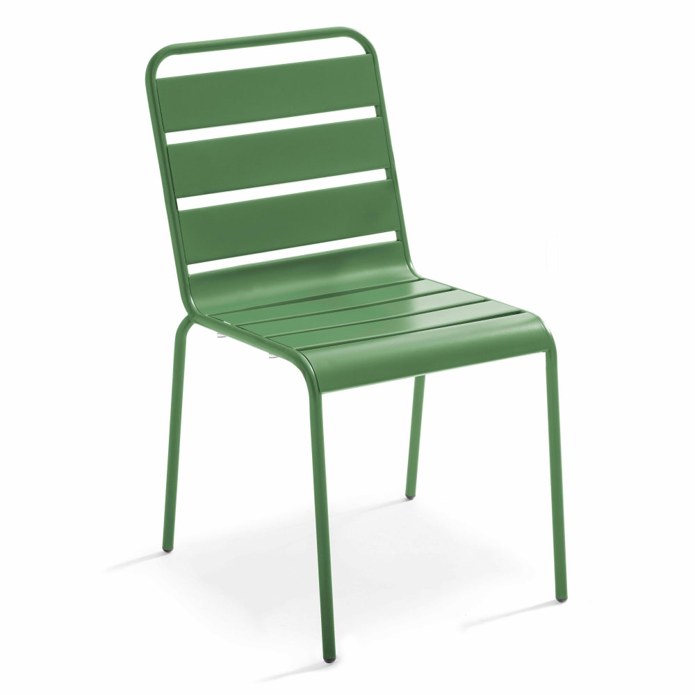 Chaise de jardin en métal vert cactus