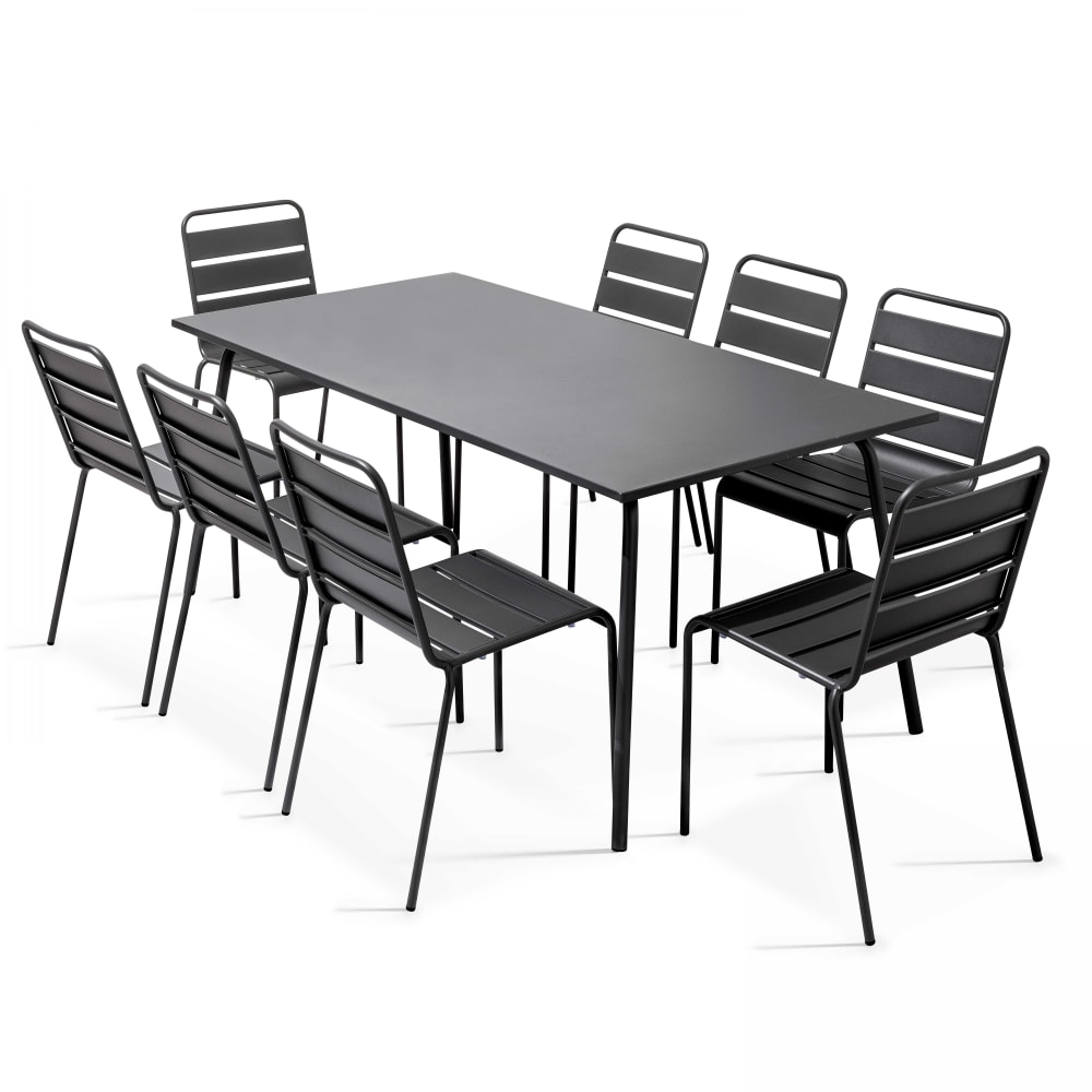 ensemble table de jardin - gris