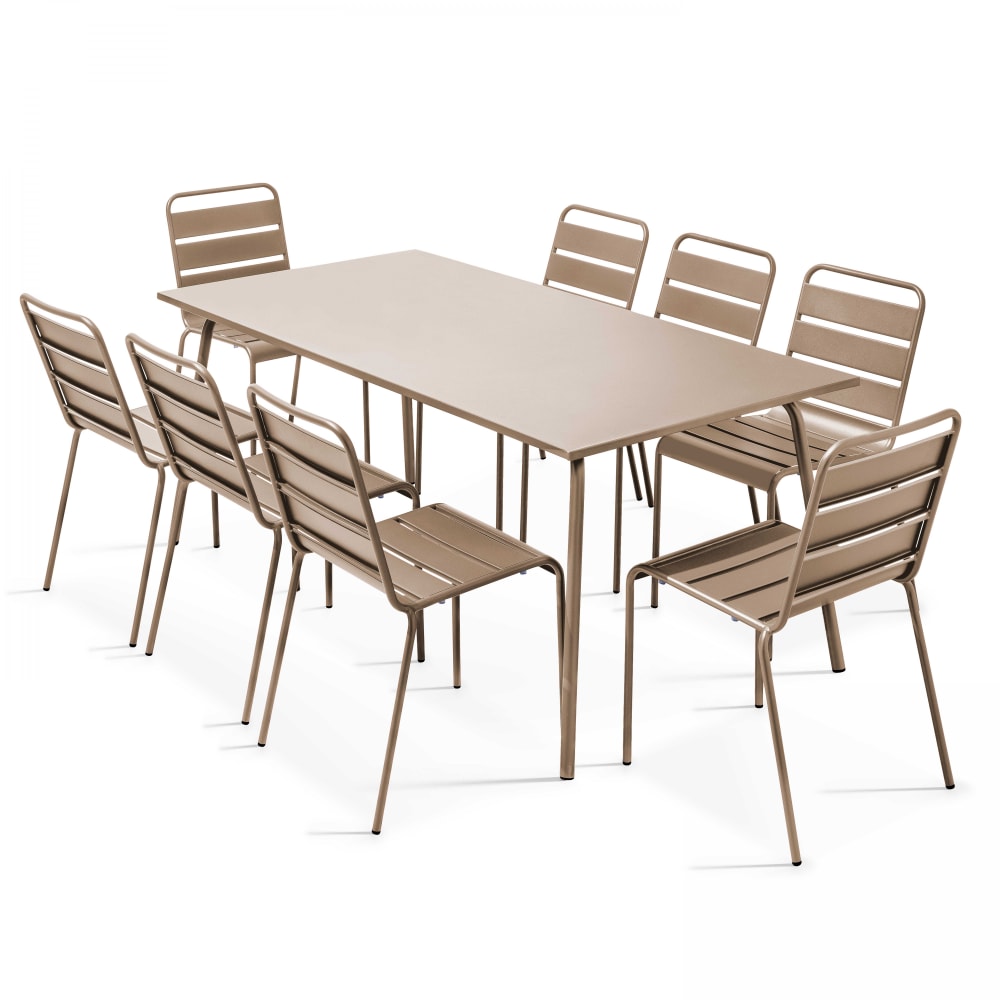 ensemble table de jardin - chaises