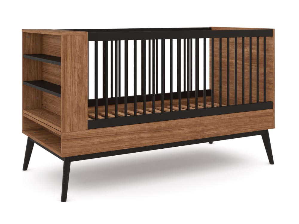 Lit bébé évolutif 70x140 Vintage Noyer (Nateo Concept) - Image 1