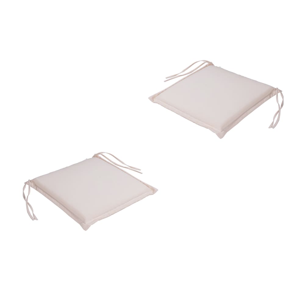 Pack 2 cojines para sillas de jardín estándar beige 40x42x3 cm