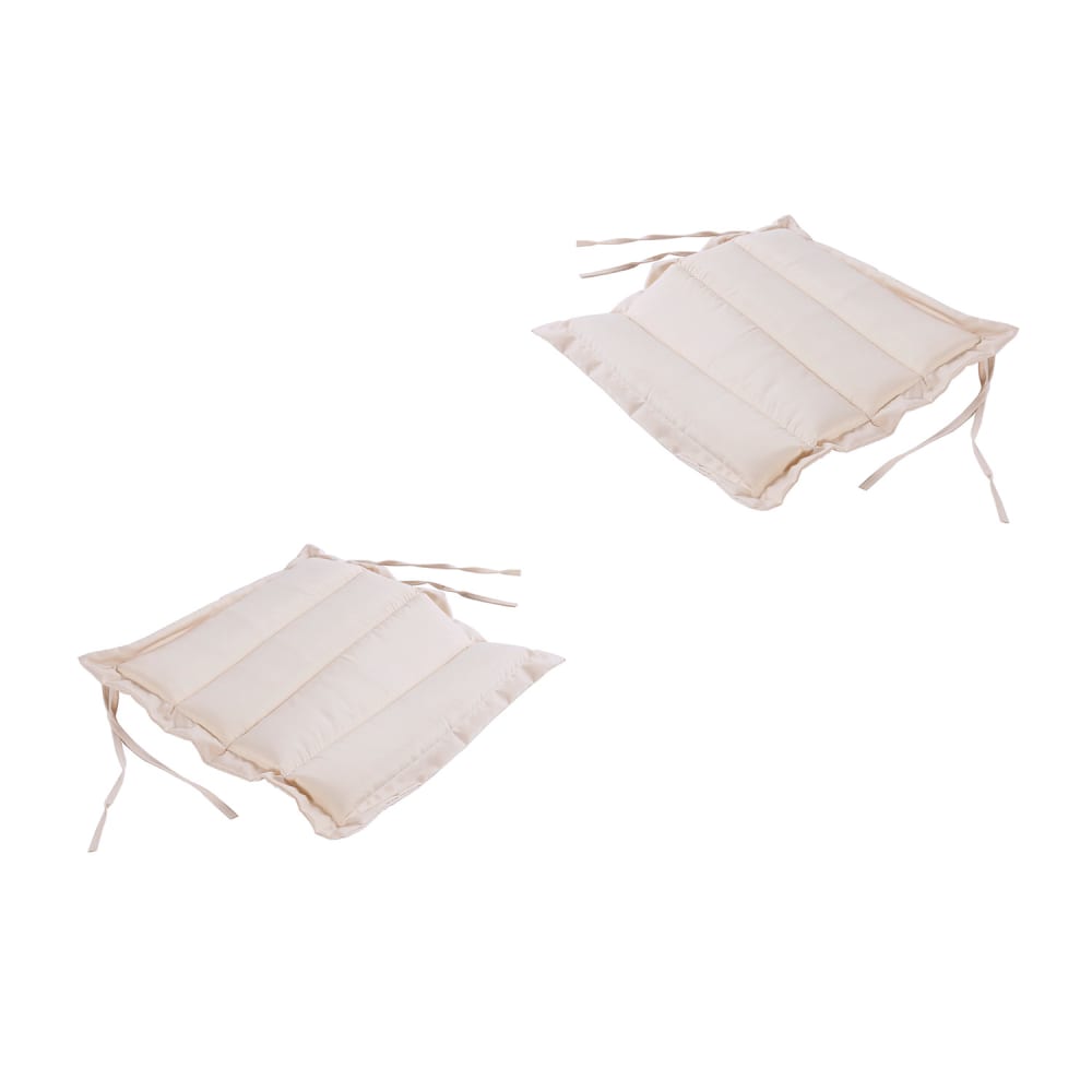 Pack 2 cojines para sillas de jardín beige 37x37x5 cm