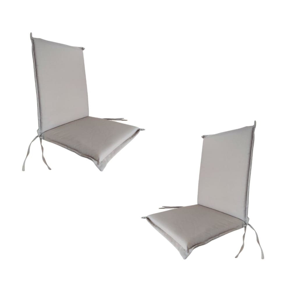 Pack 2 cojines para silla plegable asiento y respaldo gris 92x42x4 cm