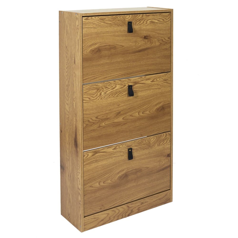 Meuble &agrave; chaussures avec 3 portes - Effet Bois