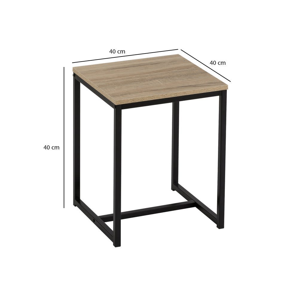 Mesita auxiliar de acero negra de 50x40x40 cm - Maisons du Monde