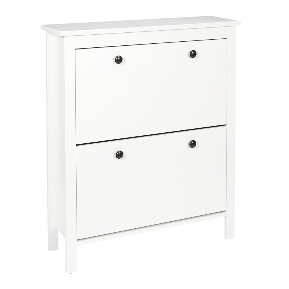 Meuble à chaussures avec 2 portes blanc blanc
