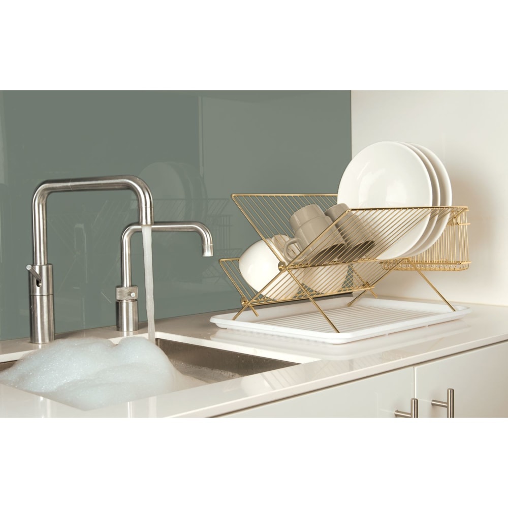 Egouttoir avec bac lena métal filaire doré - Maisons du Monde