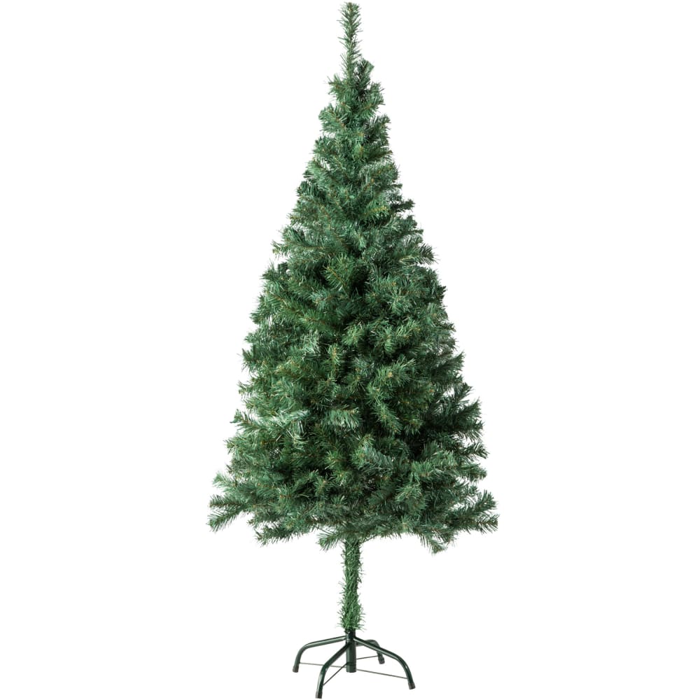 Árbol de navidad artificial de color verde con soporte metálico, verde