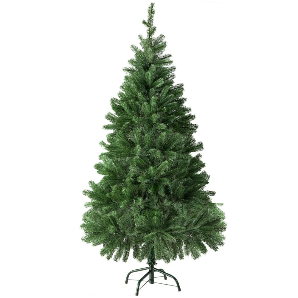 Árbol de Navidad artificial con soporte metálico, 140 cm, verde