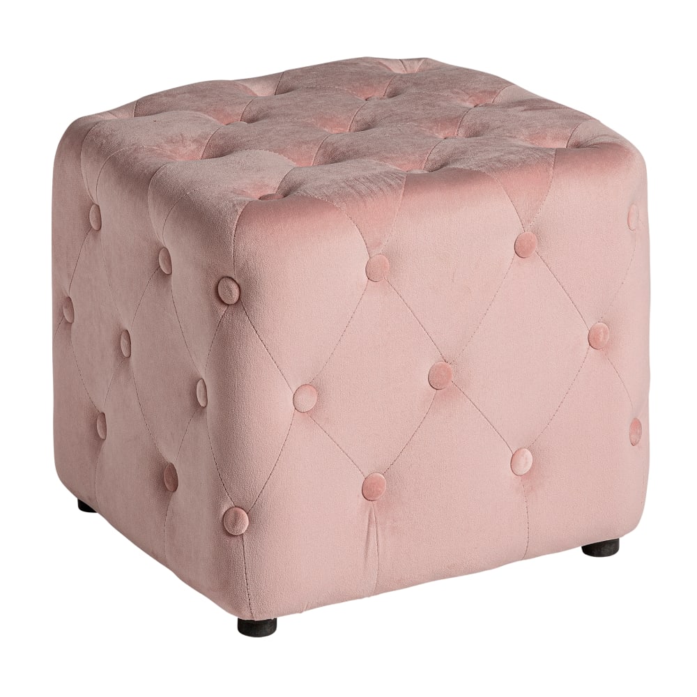 Repose- pied en polyester rose pâle 45x44x39 cm