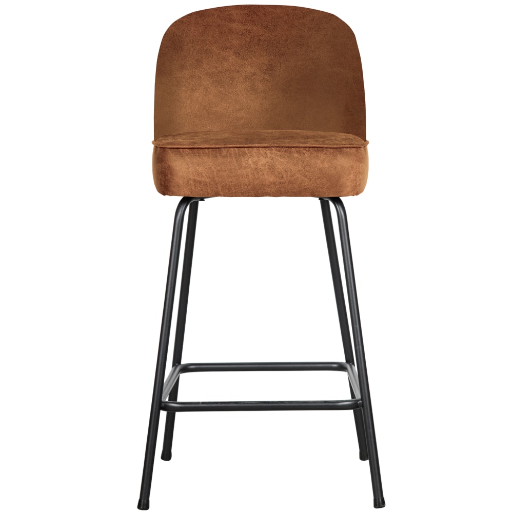 Tabouret de bar imitation cuir cognac