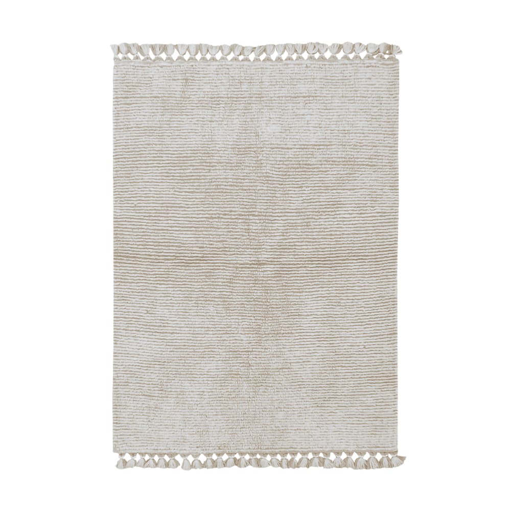 Alfombra lavable de lana gris 80 x 140