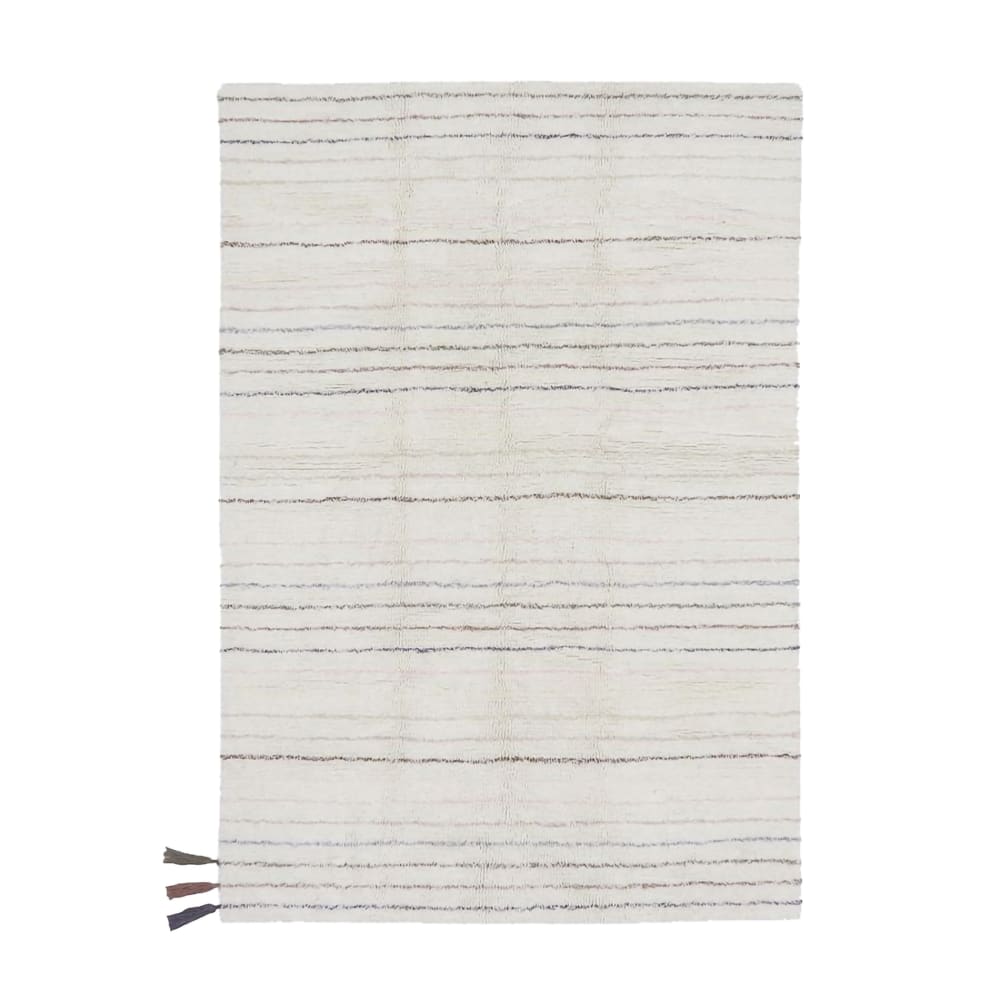 Tapis lavable en laine grise 80 x 140