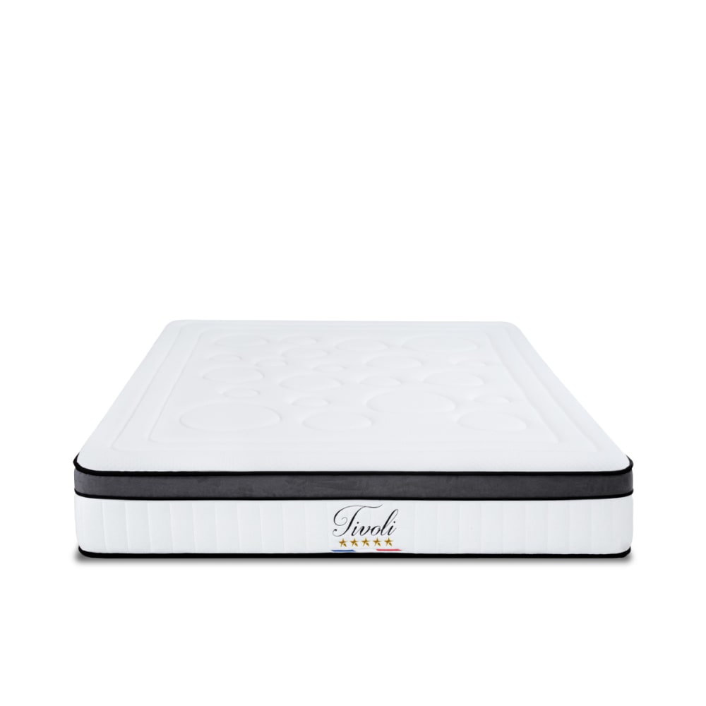 Bellecour Matelas mémoire h25 140x200 style classique chic Blanc Certifié Oeko-Tex Tissu