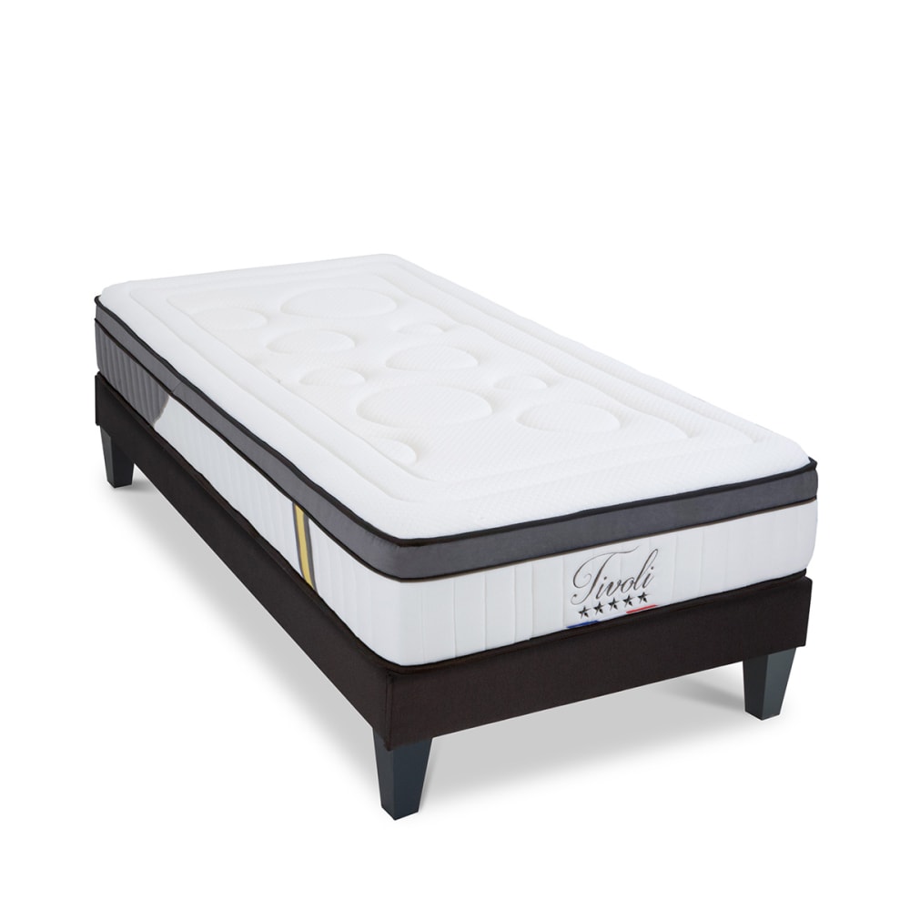 Ensemble matelas mousse h25 sommier bois 90x190 Ensemble matelas mousse h25 sommier bois 90x190