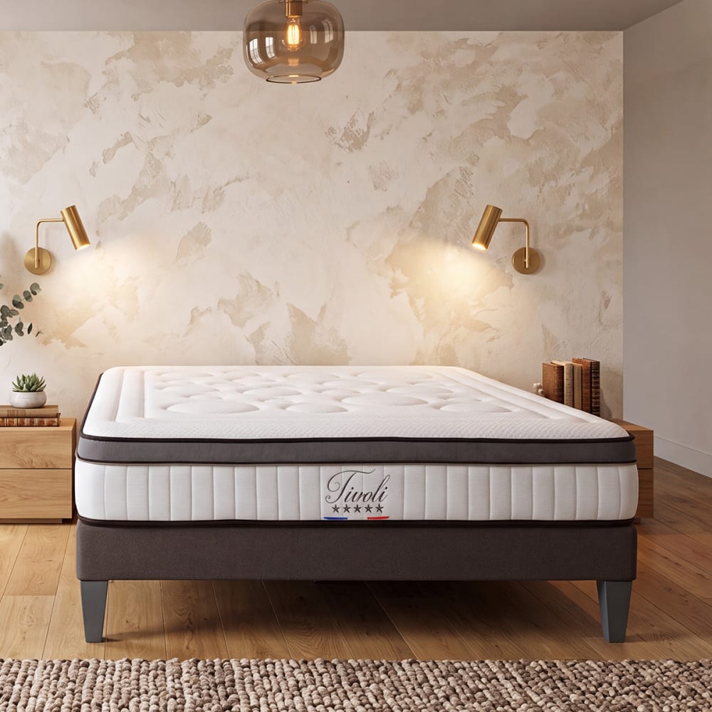 Ensemble matelas mousse h25 sommier bois 90x200 - Maisons du Monde
