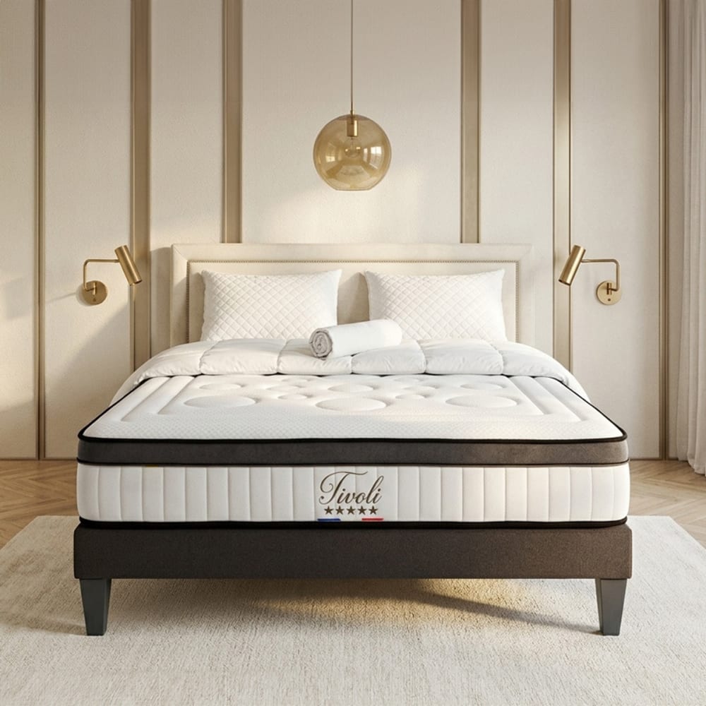 Prêt à dormir matelas mousse h25 sommier bois 160x200 - Maisons du Monde