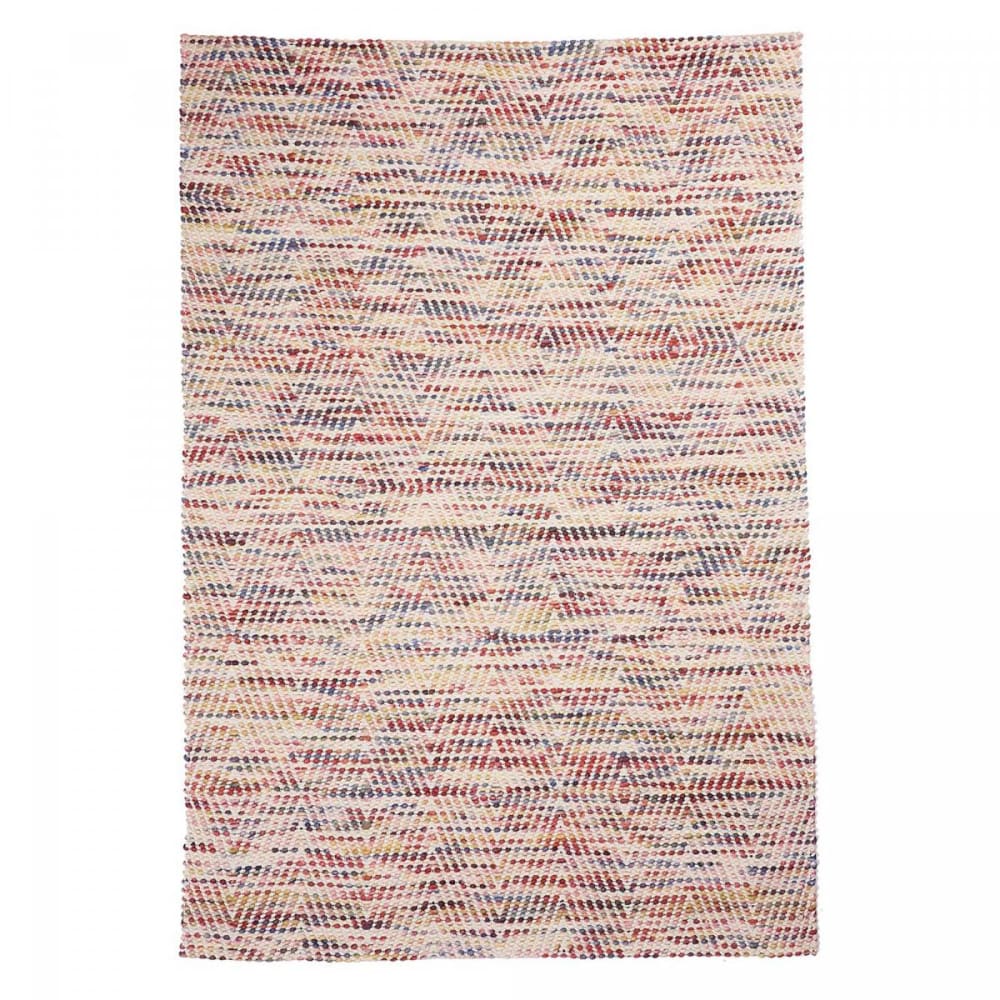 Tapis salon tissé main en laine géométrique, multicolore 120x170