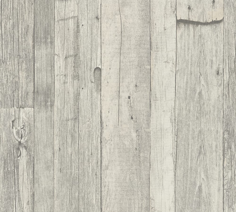 Papel pintado madera gris, beige y beige crema 53 cm x 10,05 m - Maisons du Monde