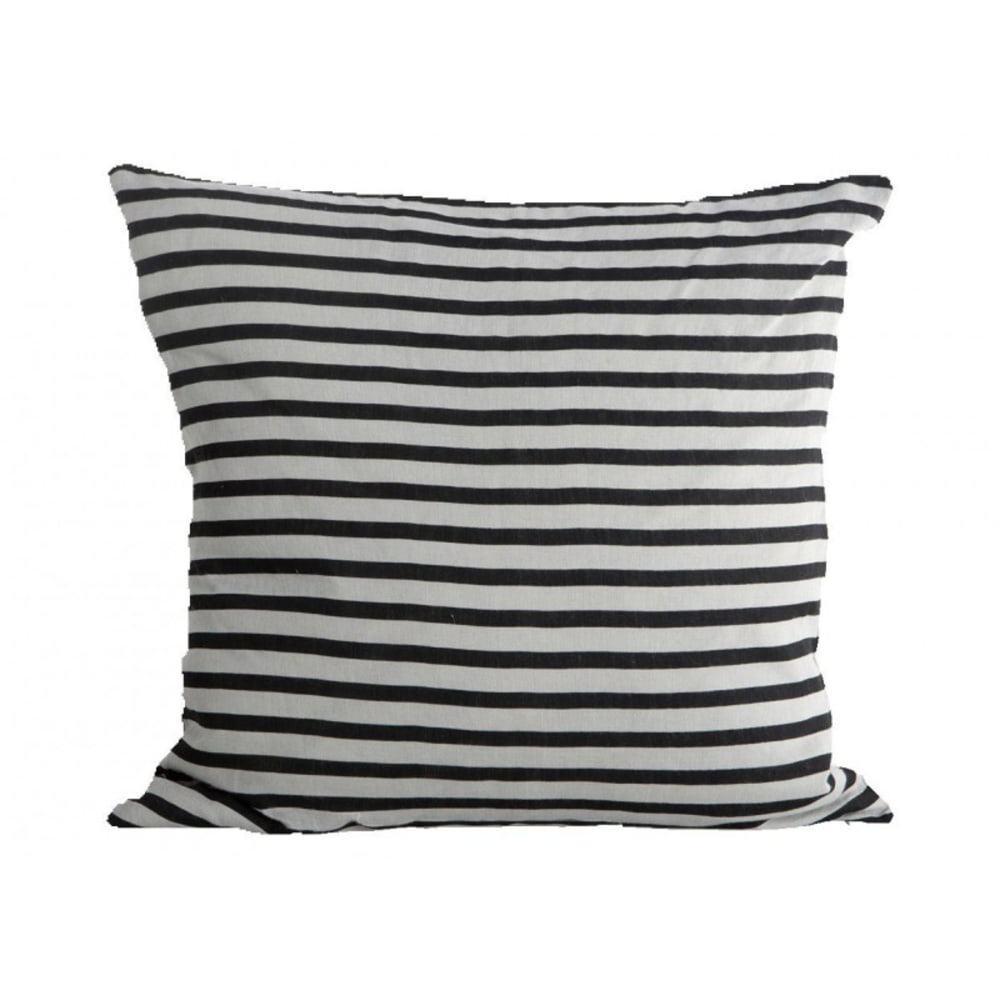 Funda cojín y gris lino negro