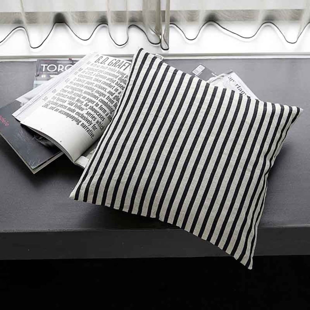 Funda cojín y gris lino negro - Maisons du Monde