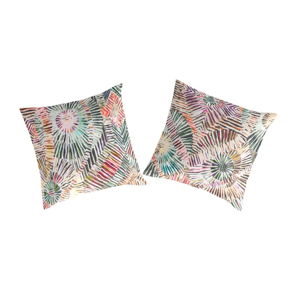 2 taies d'oreiller en coton bicolore 65x65