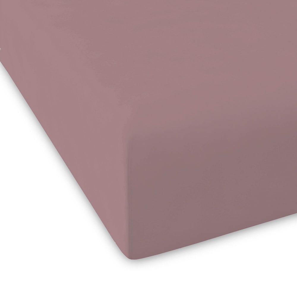 Drap housse en coton mauve 200x200