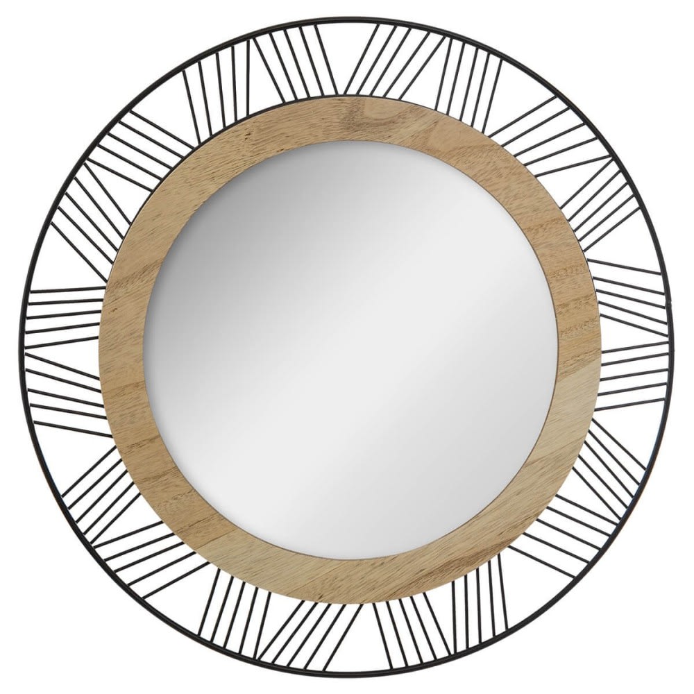 Miroir rond métal et MDF D45m