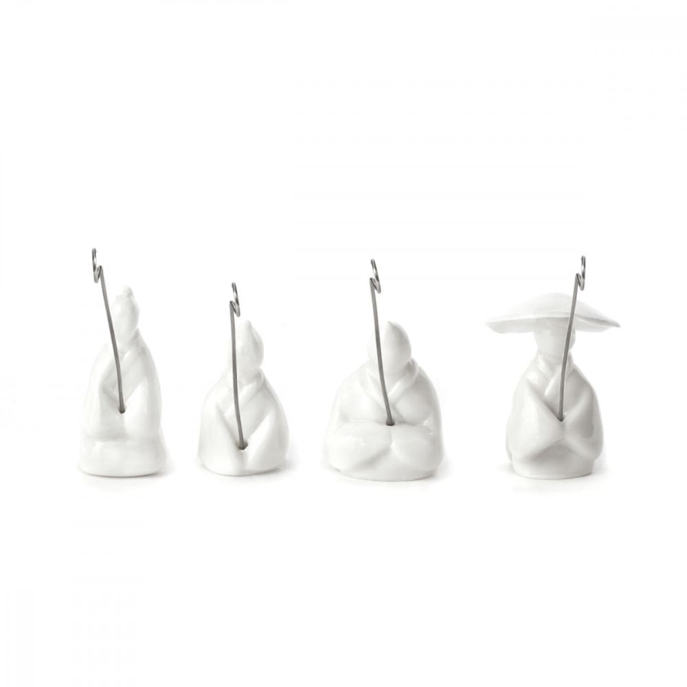 Lot de 4 porte-sachets de thé pecheurs en silicone blanc