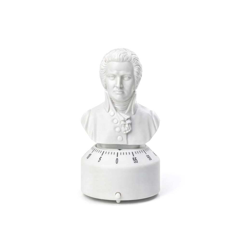 Kikkerland Minuteur de cuisine mozart en plastique blanc style contemporain - Pvc - Poly Chlorure De Vinyle