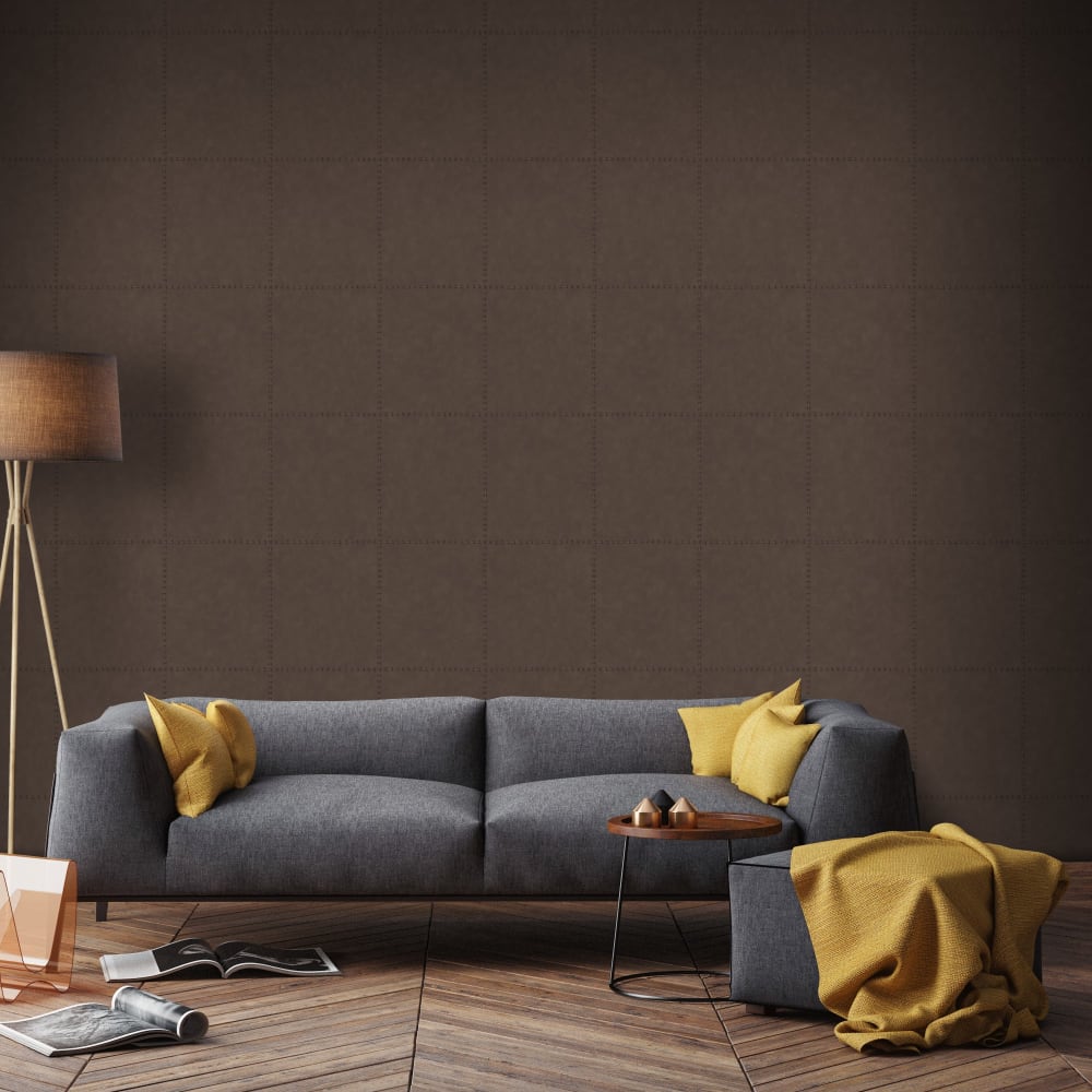 Papier peint effet cuir marron 1000x53cm — vue 4