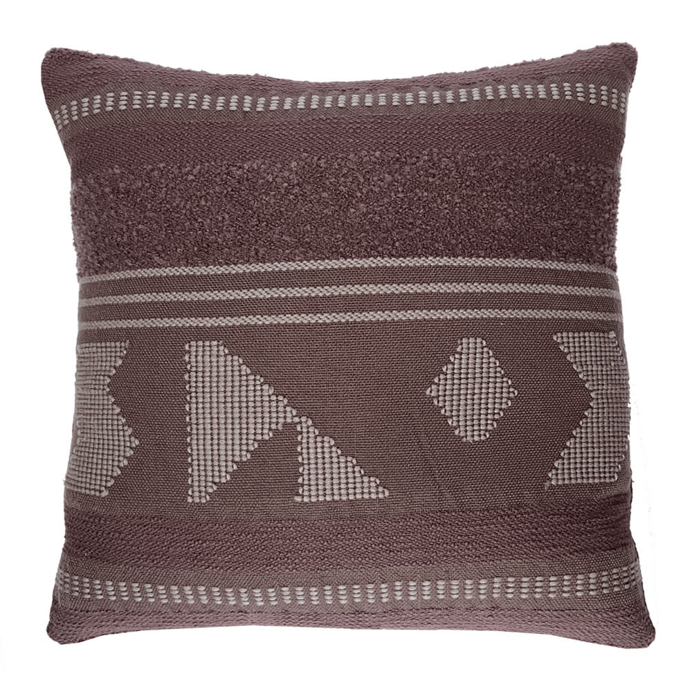 Coussin marron artisanal carré 50x50