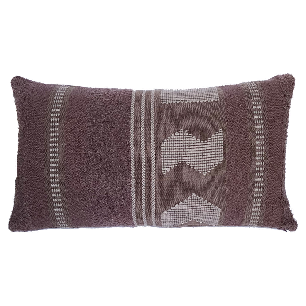 Coussin marron artisanal rectangle 35x60