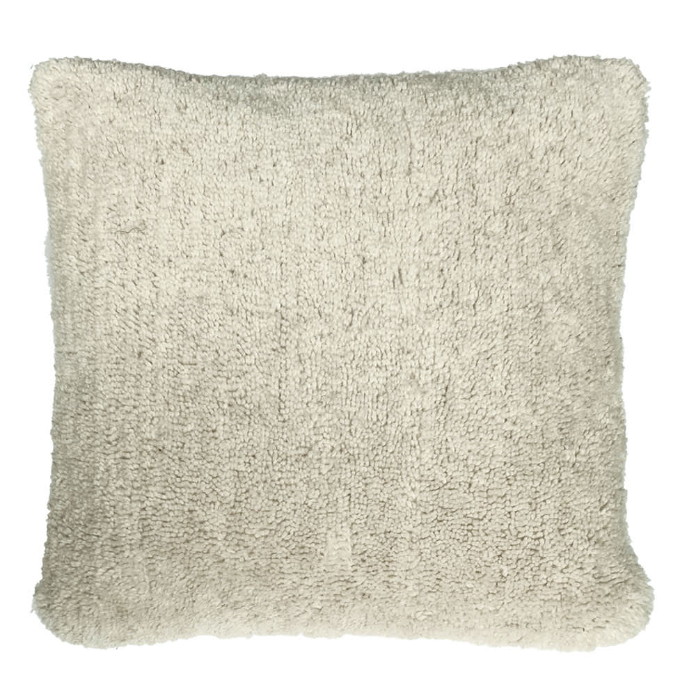 Coussin capitonné massif blanc ivoire 50x50