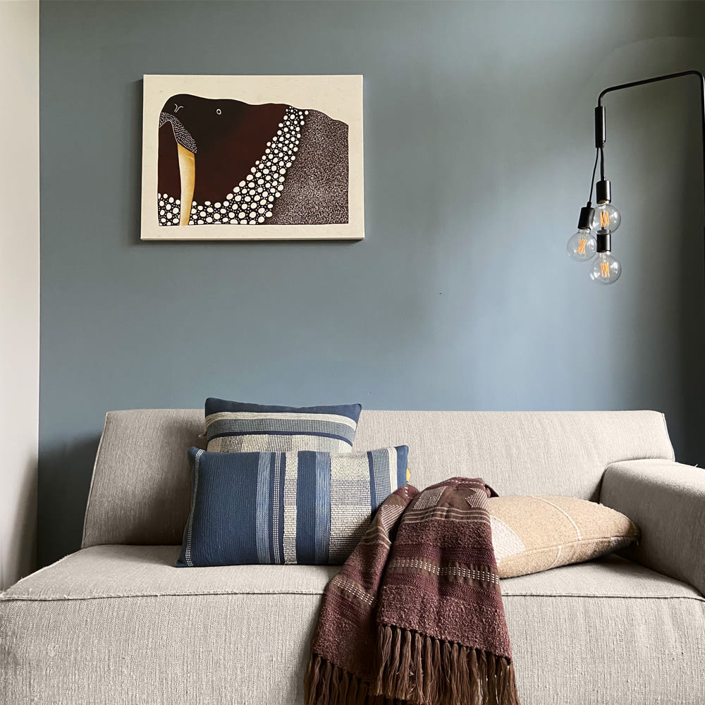 Plaid marron artisanal 125x150