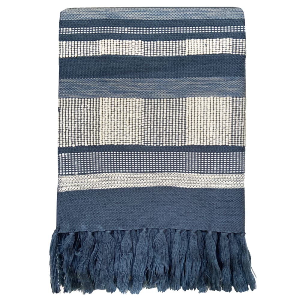 Plaid texture bleu nuit 125x150 - Maisons du Monde