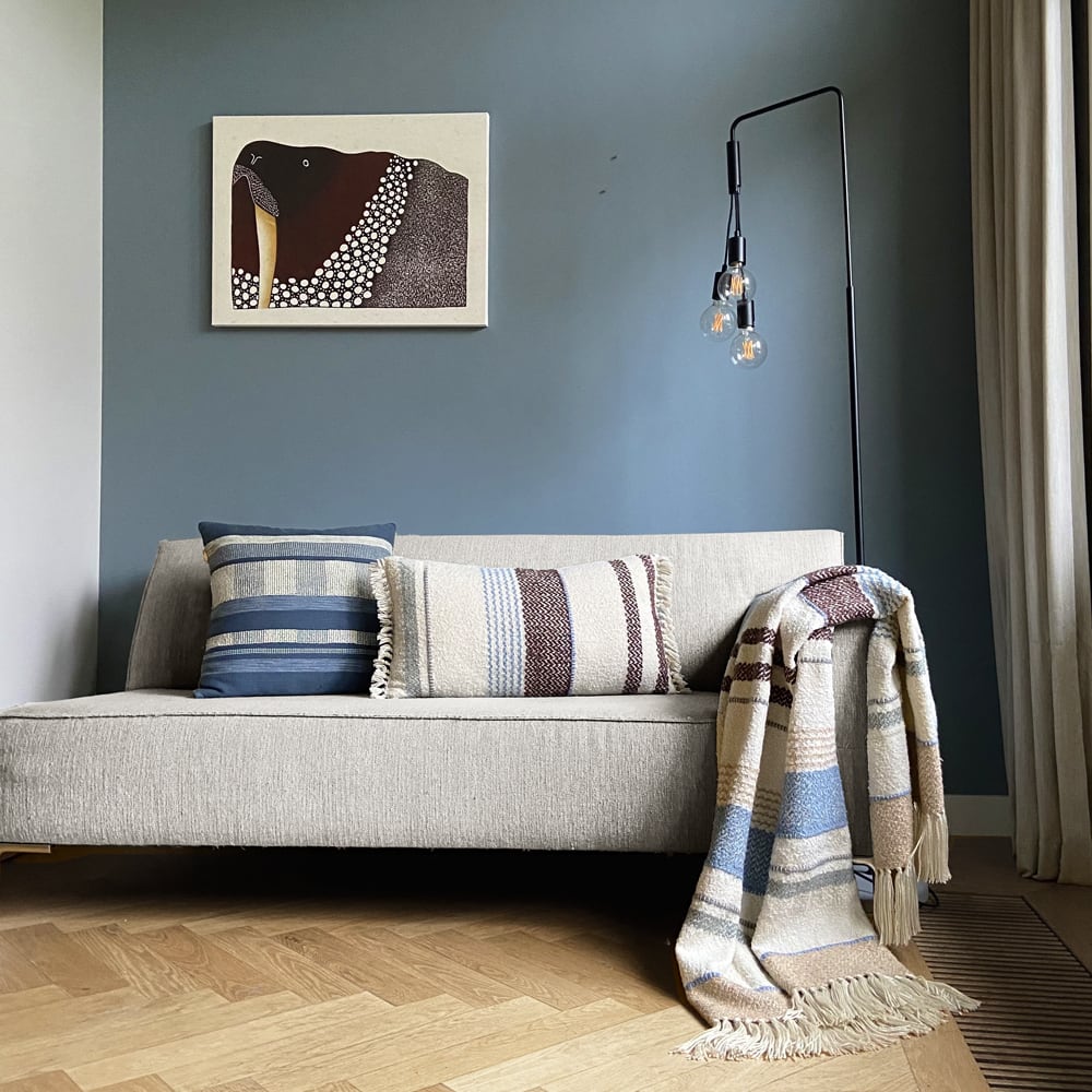 Plaid bouclé vue mer multicolore 125x150