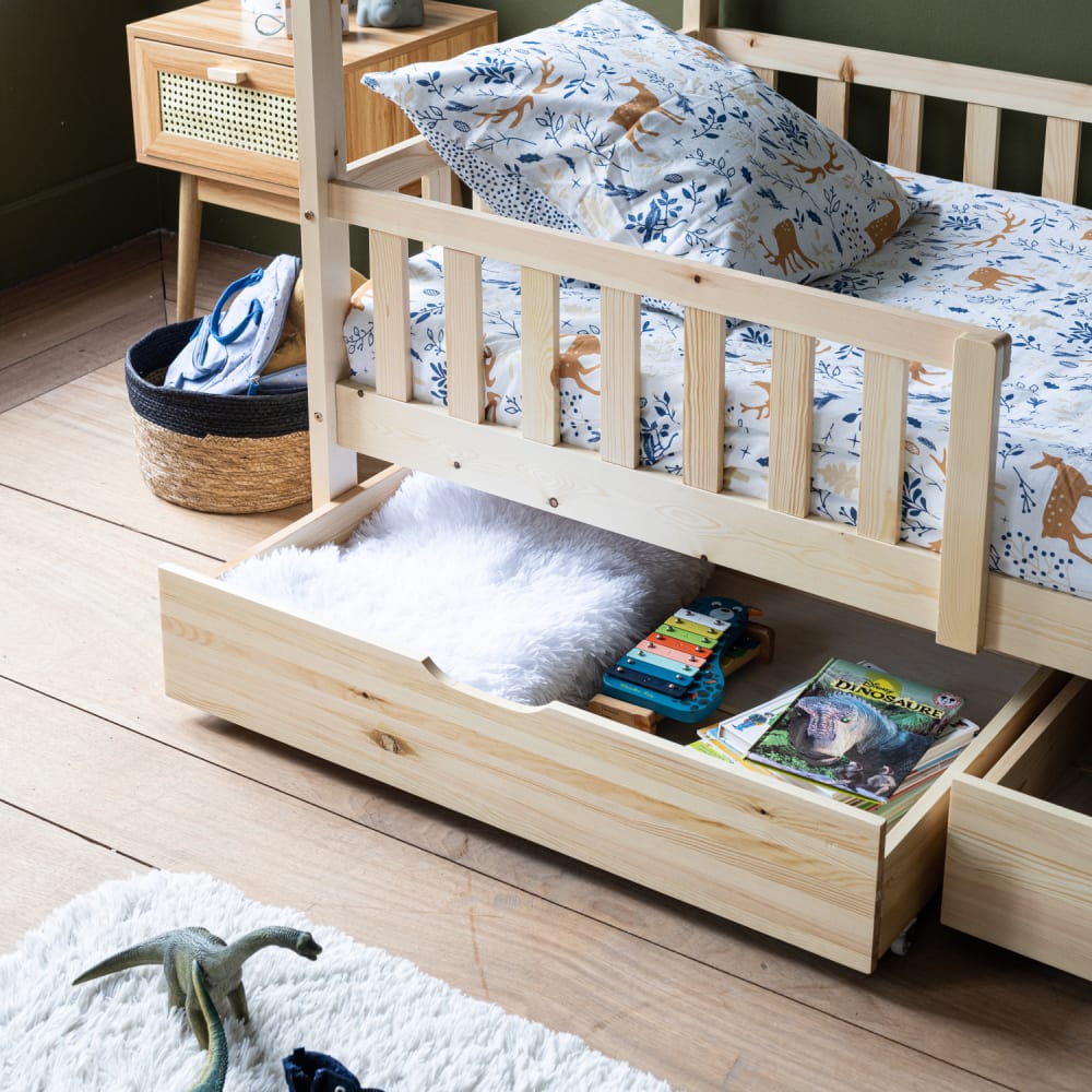 Set di 2 cassetti sotto il letto 190x90cm in legno - Happy Garden