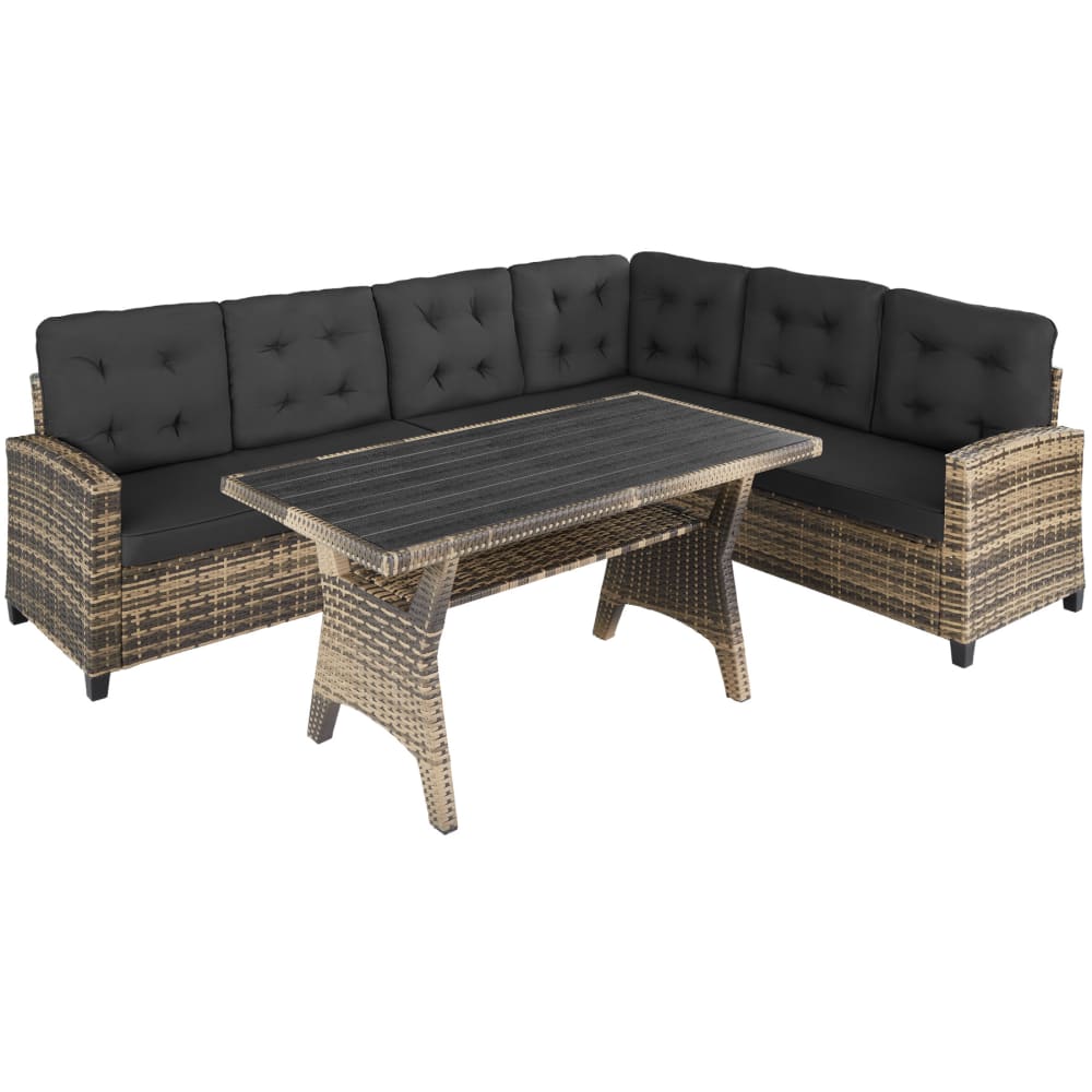 Ensemble de jardin 5 places marron naturel