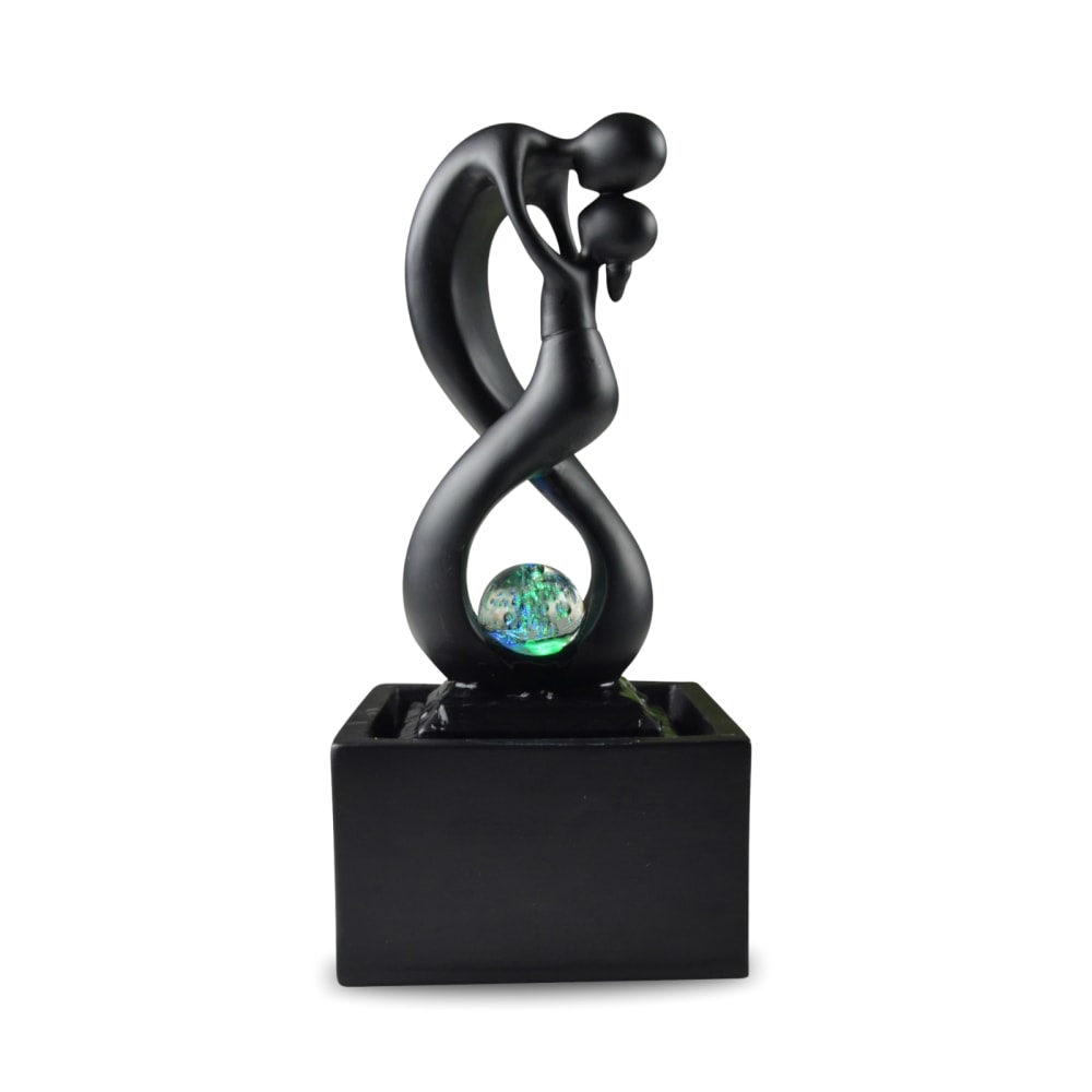 Fontaine moderne Figurine Amoureux Amovible résine Noir - H31