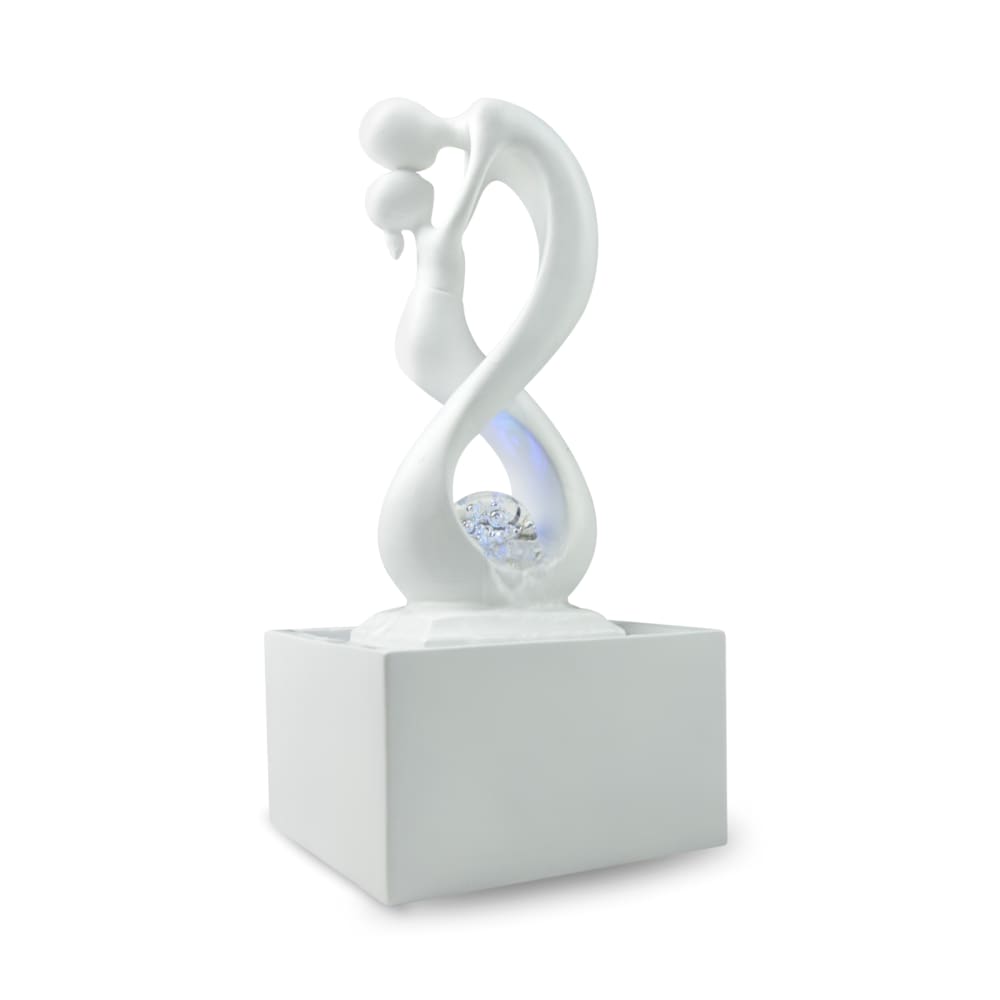 Fontaine moderne Figurine Amoureux Amovible résine Blanc - H31
