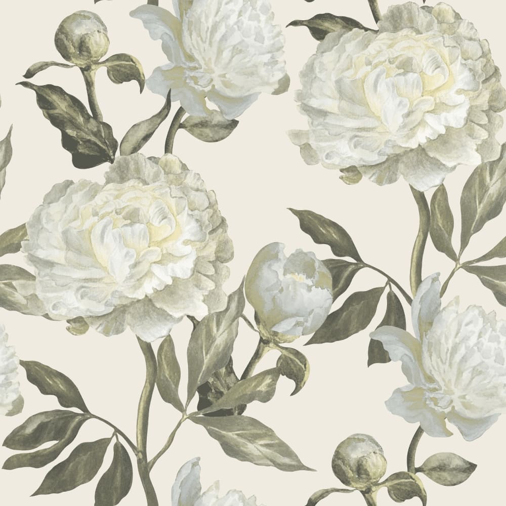 Papier peint fleurs vintage peony naturel 1005x52cm — vue 3