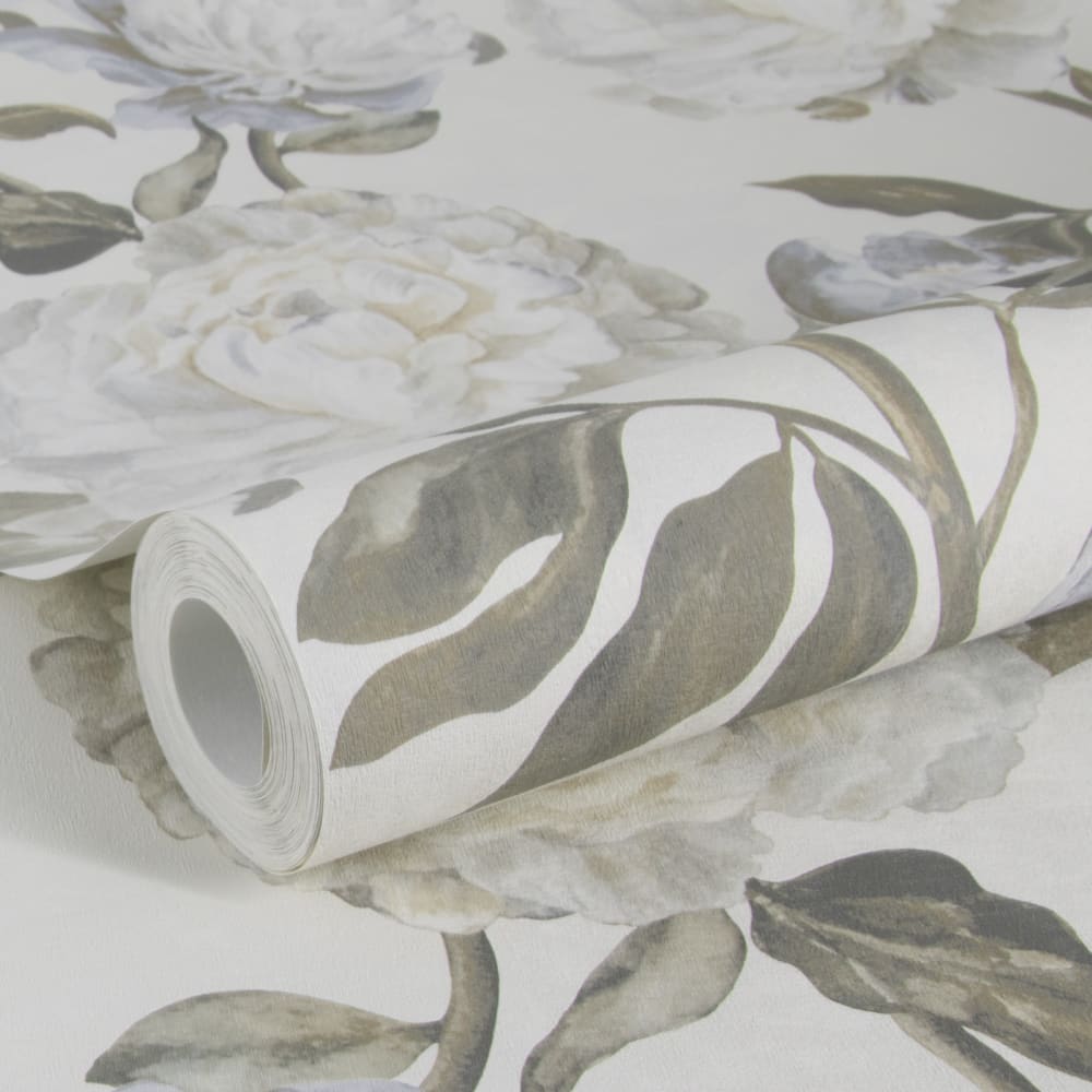 Papier peint fleurs vintage peony naturel 1005x52cm — vue 4