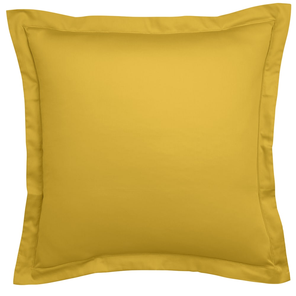 Taie d'oreiller   satin de coton coloris curry 65x65 cm