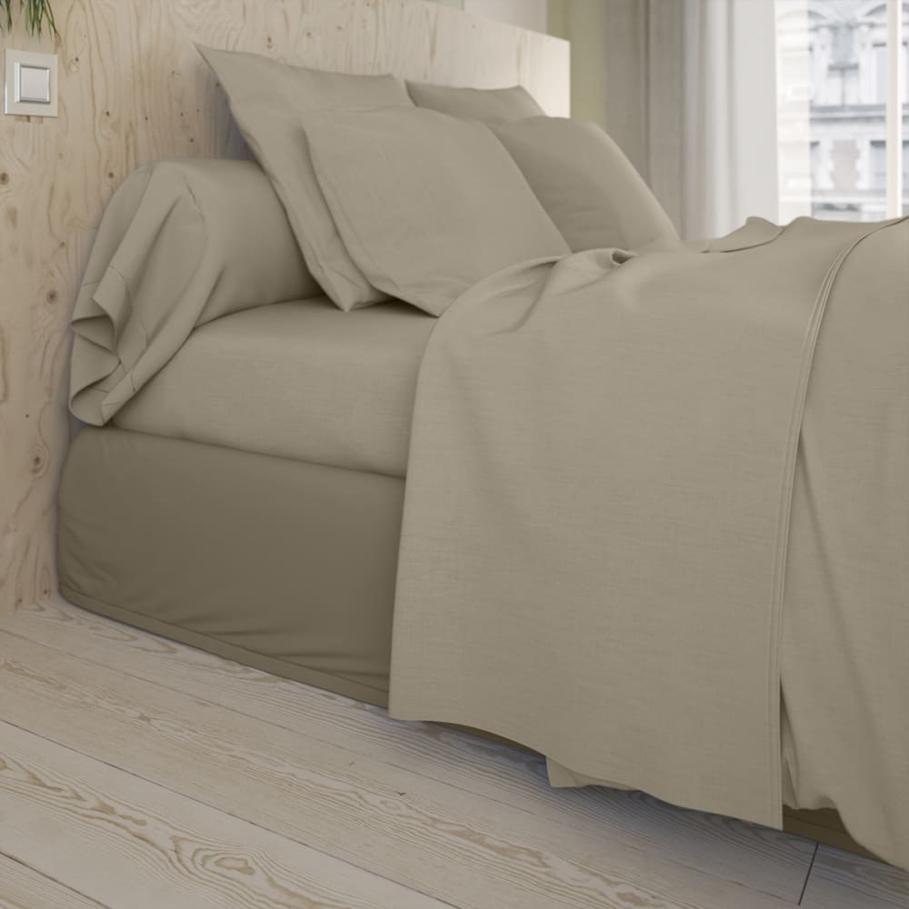 Drap housse coton sable 180x200 cm — vue 3